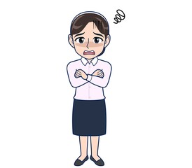 Housewife who came in a pink Y-shirt