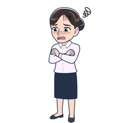 Housewife who came in a pink Y-shirt