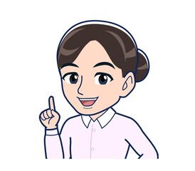 Housewife who came in a pink Y-shirt