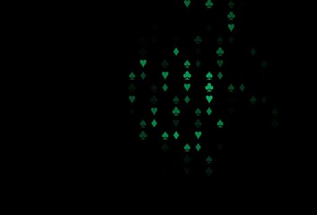 Dark Green vector template with poker symbols.
