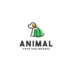 Creative line art dog logo design