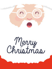 Merry christmas design of santa claus face