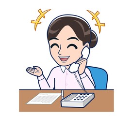 Housewife who came in a pink Y-shirt