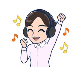 Housewife who came in a pink Y-shirt