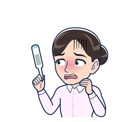 Housewife who came in a pink Y-shirt