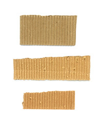 Kraft cardboard goffered. Cardboard ripped edge.