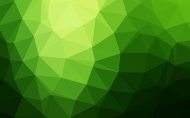 Dark Green vector polygonal background.