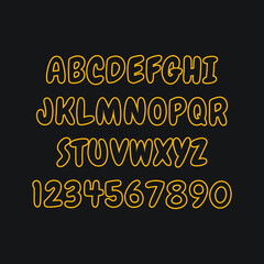 Kids alphabet full color vector template.
