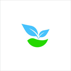 illustration logo leaft icon templet