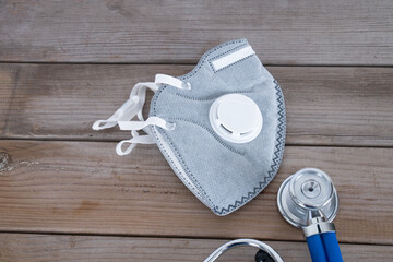 Stethoscope and N95 mask