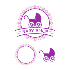 Logo template for baby shop. Vector art.