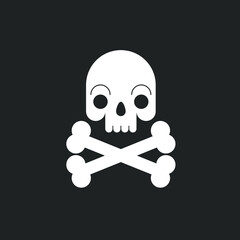 Skull crossbones, isolated abstract vector illustration. Design for stickers, logo, web and mobile app. Print for clothes.