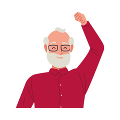 happy old man celebrating chararacter