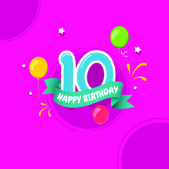 Happy birthday, years anniversary design concept. Design for digital banner or print.