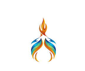 fire colorful logo design template