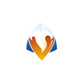 Fire protection icon logo design template