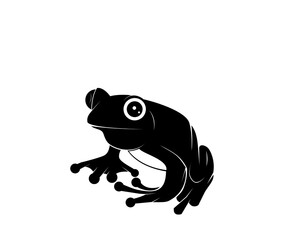 Frog animal logo design silhouette