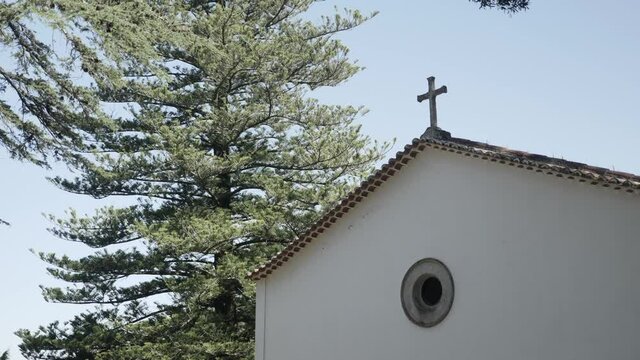Shot of a church with a crucifix on top, 4K