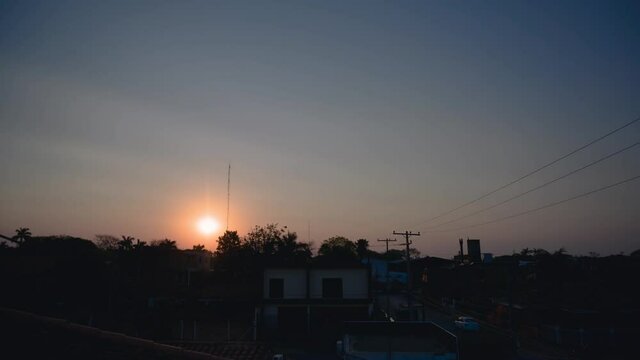 Timelapse of sunset in low light