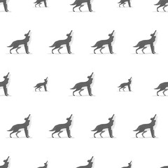 Wolf seamless pattern. Suitable for backgrounds, postcards, and wrapping paper. Vector.