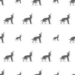 Wolf seamless pattern. Suitable for backgrounds, postcards, and wrapping paper. Vector.