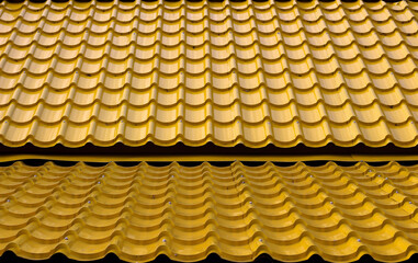 Tile roofs, patterns of blue sky