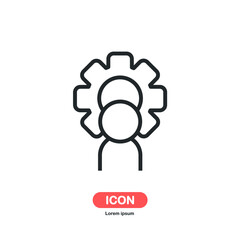 Management icon vector isolated on white background.