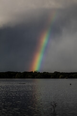 rainbow over river