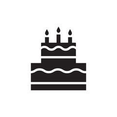 birthday cake icon vector symbol template