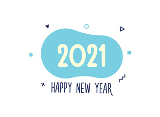 2021 Vector Design. Happy New Year illustration for the year 2021. For your festive poster and banner designs.