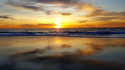 sunset on the beach