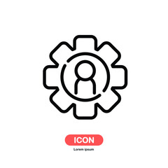 Management icon vector isolated on white background.