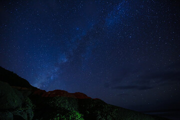 Naklejka premium Starry Milky Way, Oahu, Hawaii