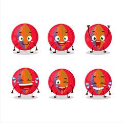 Cartoon character of red marbles with smile expression