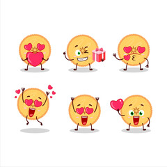 Savory pie cartoon character with love cute emoticon