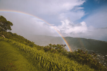 Rainbow at Tantalus Lookout  Puu Ualakaa State Park, Honolulu, Oahu, Hawaii