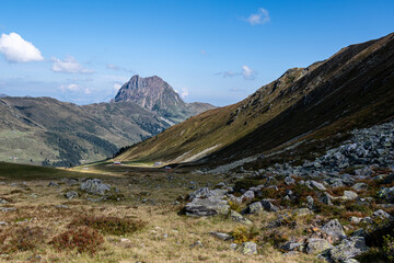 Beautiful alpine view with the famous Grosser Rettenstein at Wildkogel Arena, Neukirchen, Salzburg, Austria