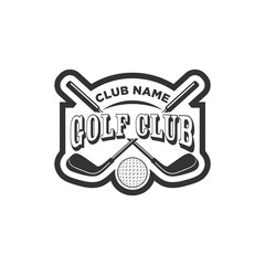 Vintage golf club logos, labels and emblems