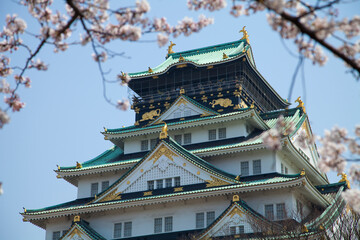 大阪城と桜