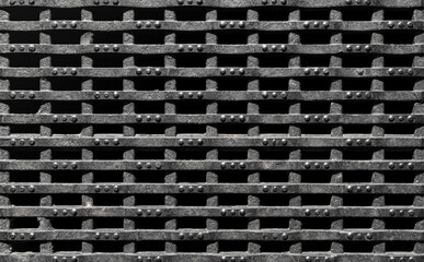 old and modern decorative forged metal elements of fences, gates, window gratings