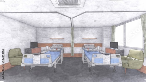 病院 病室 テーブル有り 食べ物あり 人なし イラスト96 Wall Mural Hiro Studio 病院 病室 テーブル有り 食べ物あり 人なし イラスト96 Wall Mural Hiro Studio