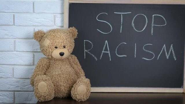 Stop racism concept. Stop childish racism.