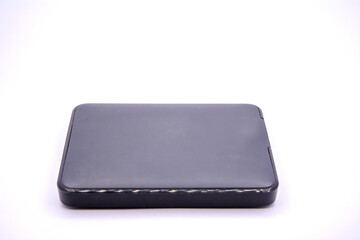 HDD - Grey Portable External Hard Disk Drive isolated on white background. External hard disk drives.