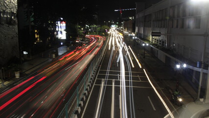 Obraz premium long exposure photography traffic at night