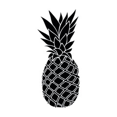 Pineapple icon. Tropical fruit symbol. Pineapple sign isolated on white background. Vector Illustration