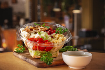 Chicken salad with pasta