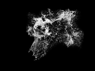 Stock image of water splash: High resolution water splashes isolated on black background. Royalty...