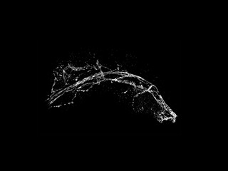 Stock image of water splash: High resolution water splashes isolated on black background. Royalty...