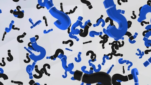 A lot of question marks. Concept of making complex decisions loop Background. Creative complex tasks and getting the right answers. Request help and support in choosing a solution to the problem
