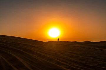 sunset in the desert
